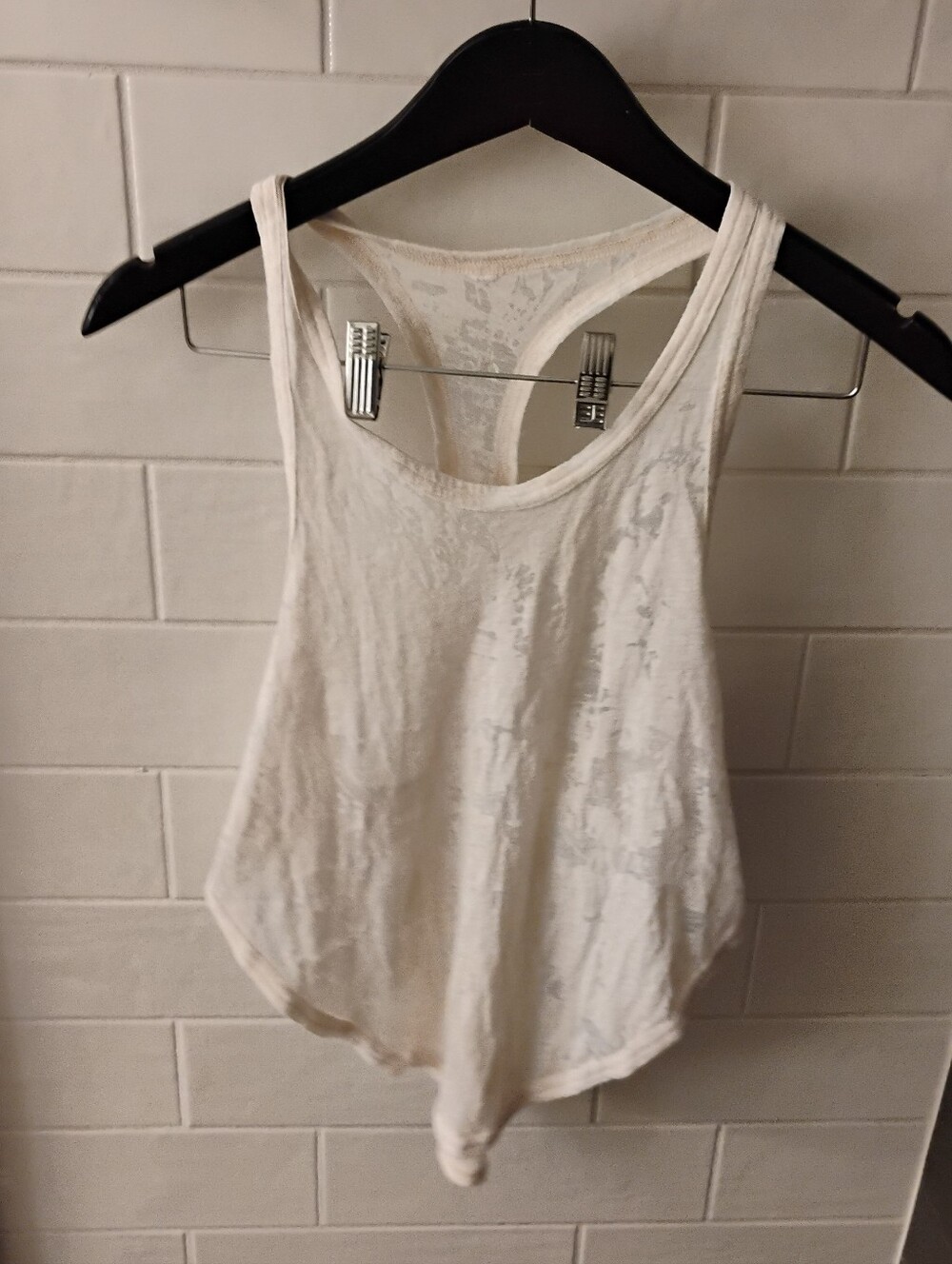Alo Women's Cropped Tank Top Sheer Athletic Fits Sz S